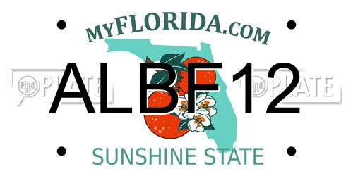 ALBF12 Florida License Plate
