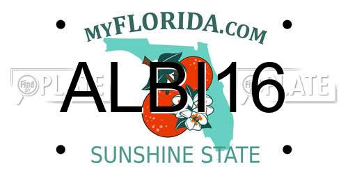 ALBI16 Florida License Plate