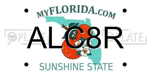 ALC8R Florida License Plate