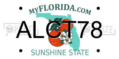 ALCT78 Florida License Plate