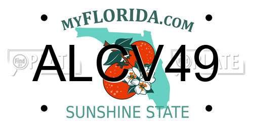 ALCV49 Florida License Plate