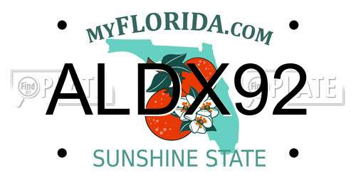 ALDX92 Florida License Plate