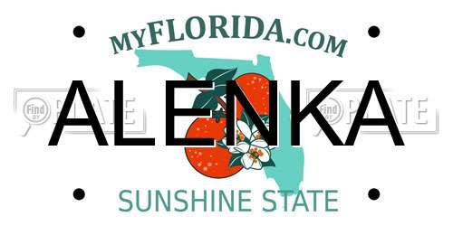 ALENKA Florida License Plate