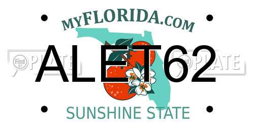 ALET62 Florida License Plate