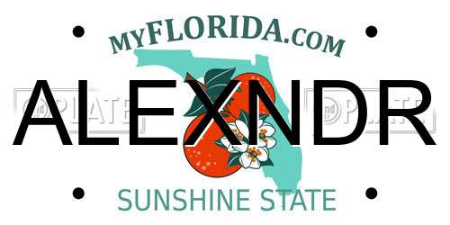 ALEXNDR Florida License Plate