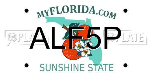 ALF5P Florida License Plate