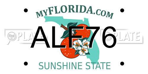ALF76 Florida License Plate