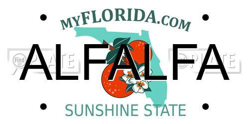 ALFALFA Florida License Plate