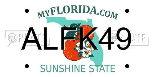 ALFK49 Florida License Plate