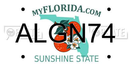 ALGN74 Florida License Plate