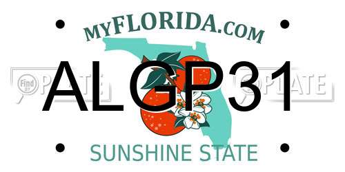 ALGP31 Florida License Plate
