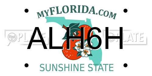 ALH6H Florida License Plate