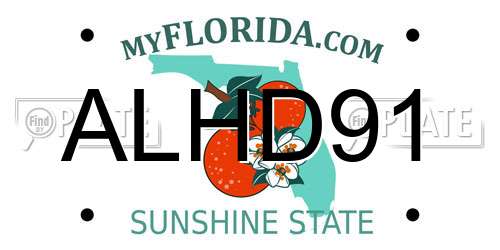 ALHD91 Florida License Plate