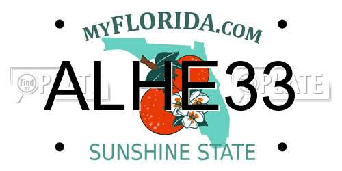 ALHE33 Florida License Plate