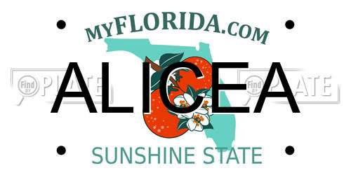ALICEA Florida License Plate