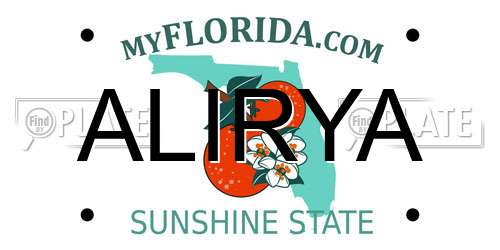 ALIRYA Florida License Plate