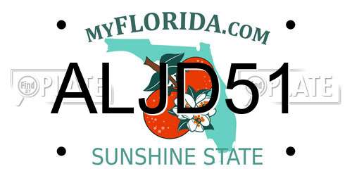 ALJD51 Florida License Plate