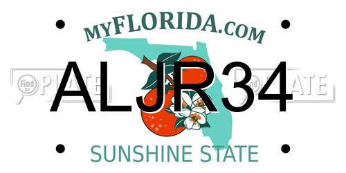 ALJR34 Florida License Plate