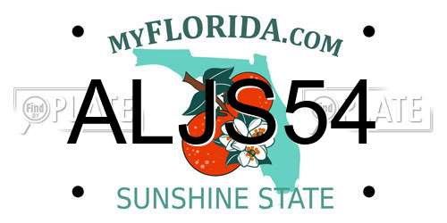 ALJS54 Florida License Plate