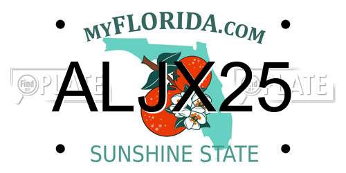 ALJX25 Florida License Plate