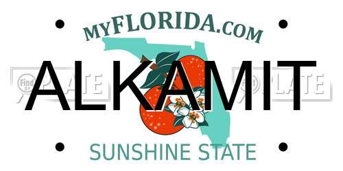 ALKAMIT Florida License Plate