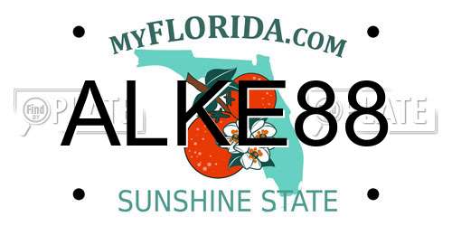 ALKE88 Florida License Plate