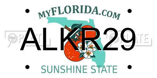 ALKR29 Florida License Plate