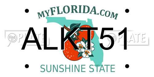 ALKT51 Florida License Plate