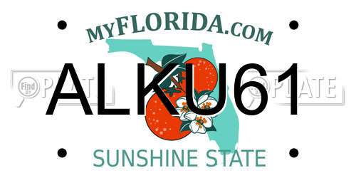 ALKU61 Florida License Plate