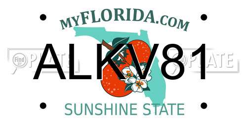 ALKV81 Florida License Plate