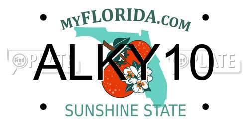 ALKY10 Florida License Plate