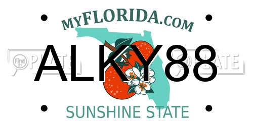 ALKY88 Florida License Plate