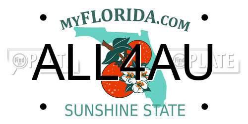 ALL4AU Florida License Plate