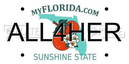 ALL4HER Florida License Plate
