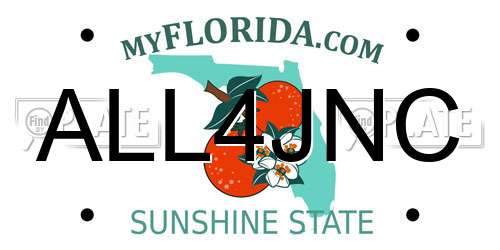 ALL4JNC Florida License Plate