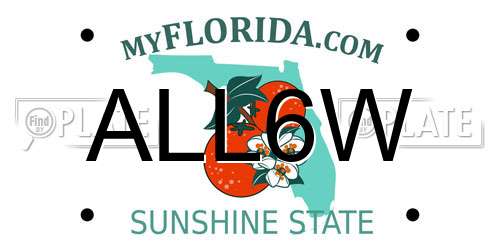ALL6W Florida License Plate