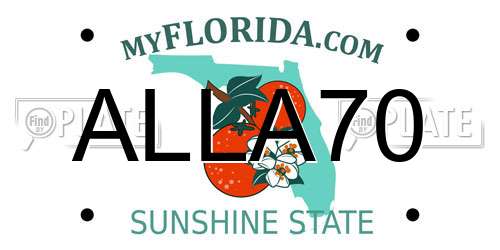 ALLA70 Florida License Plate
