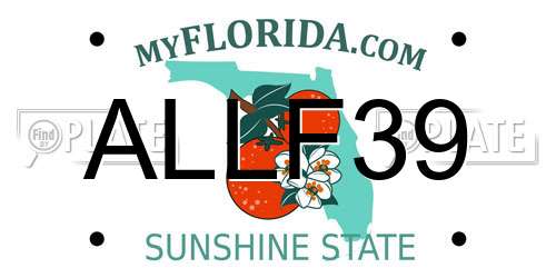 ALLF39 Florida License Plate