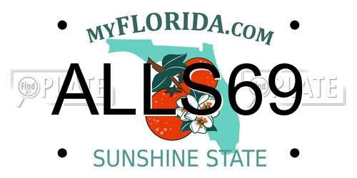 ALLS69 Florida License Plate