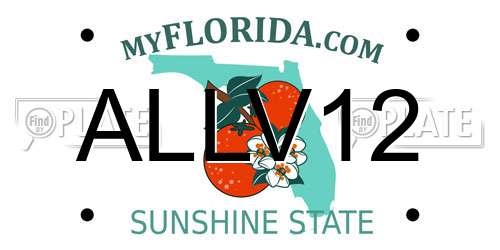ALLV12 Florida License Plate