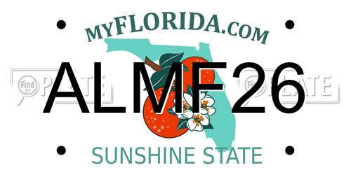 ALMF26 Florida License Plate