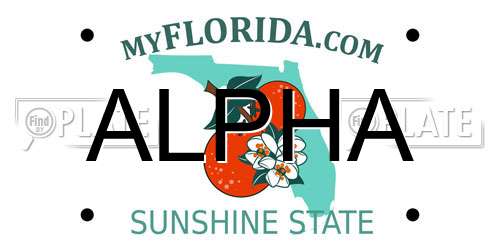 ALPHA Florida License Plate