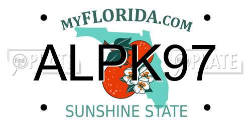 ALPK97 Florida License Plate