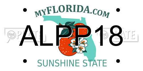 ALPP18 Florida License Plate