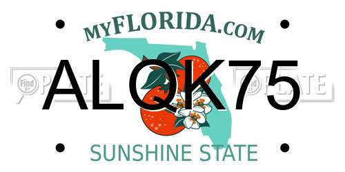 ALQK75 Florida License Plate