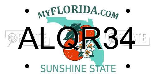 ALQR34 Florida License Plate
