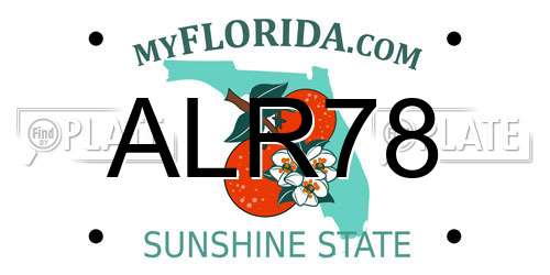 ALR78 Florida License Plate