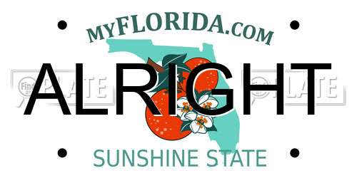 ALRIGHT Florida License Plate