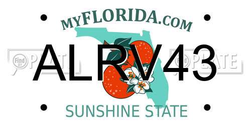 ALRV43 Florida License Plate