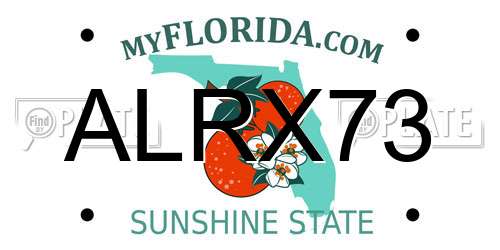 ALRX73 Florida License Plate